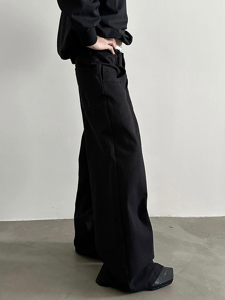 Pantalon denim délavé ample