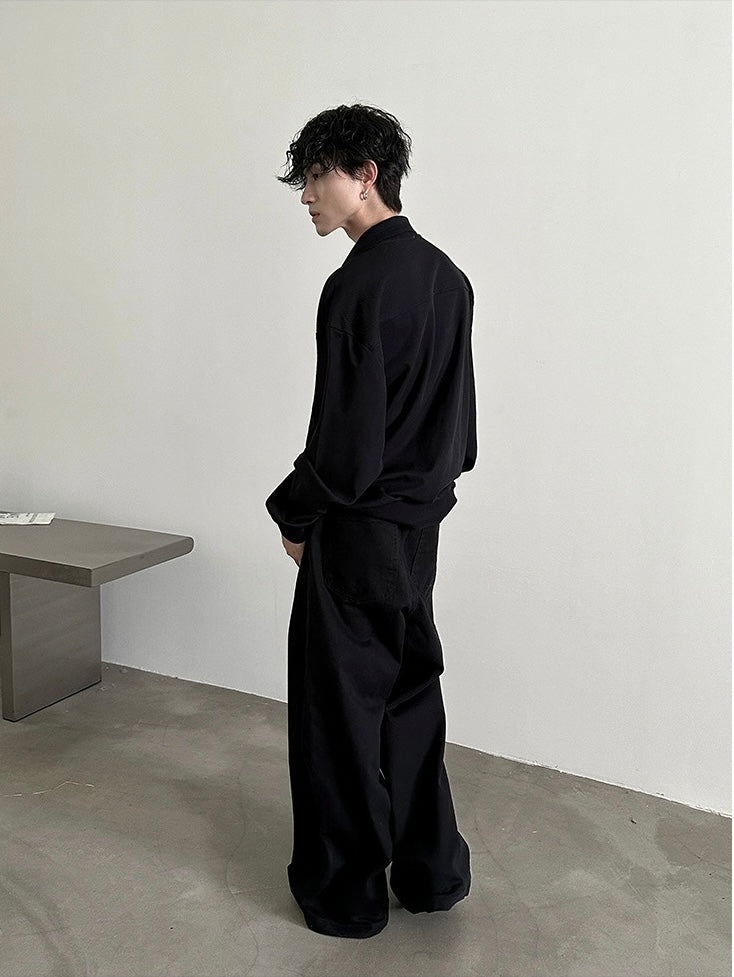 Pantalon denim délavé ample