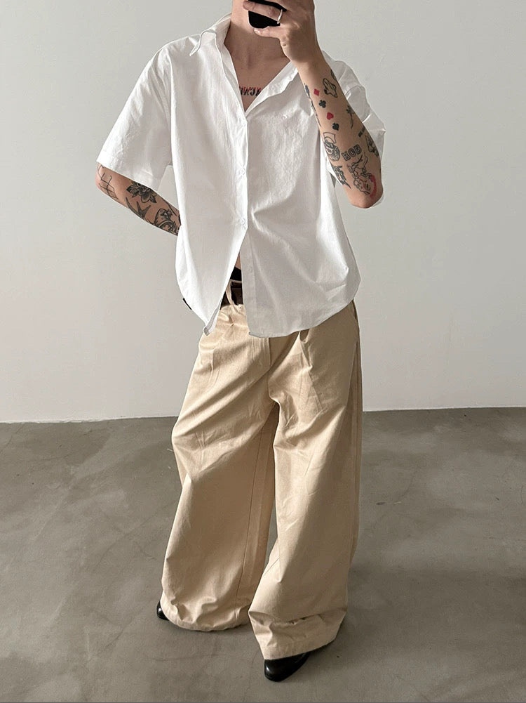 Chemise boxy à manches courtes